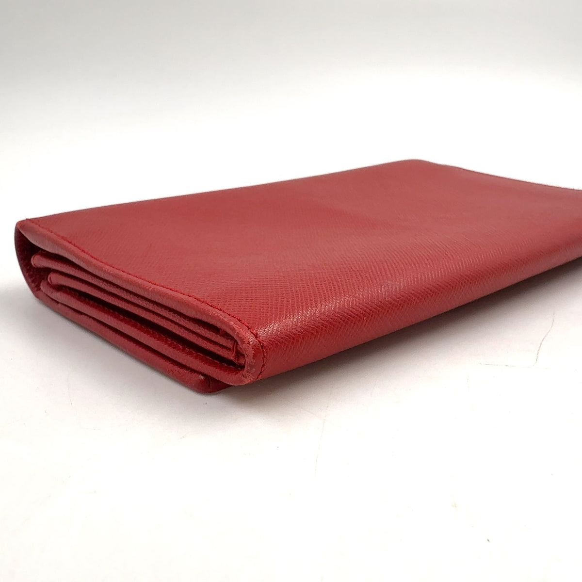 Prada Saffiano Leather Red Wallet Silver — view 5