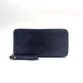 Louis Vuitton Zippy Wallet Monogram Empreinte Marine Rouge Leather Navy Round