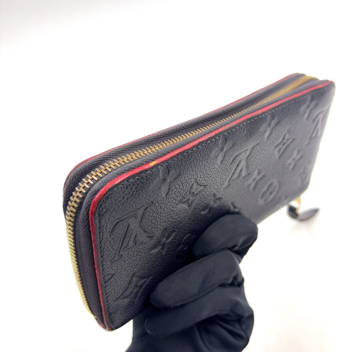 Louis Vuitton Zippy Wallet Monogram Empreinte Marine Rouge Leather Navy Round — view 5