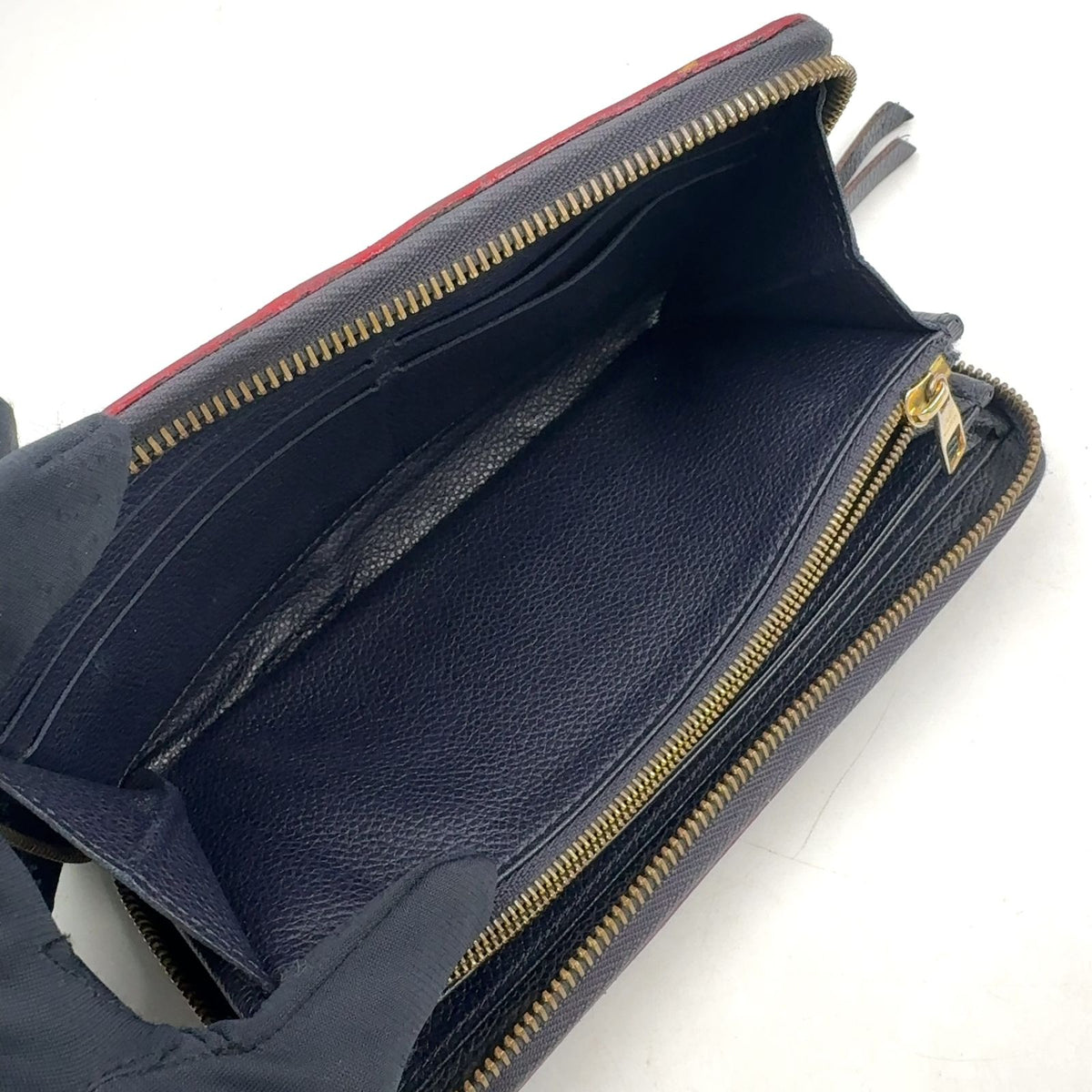Louis Vuitton Zippy Wallet Monogram Empreinte Marine Rouge Leather Navy Round — view 8