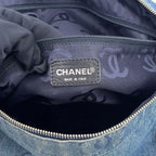 Chanel CC Logo Denim Plastic Blue Bag Silver — view 4