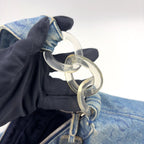 Chanel CC Logo Denim Plastic Blue Bag Silver — view 7