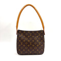 Louis Vuitton Looping MM Monogram Leather Brown Handbag Gold