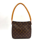 Louis Vuitton Looping MM Monogram Leather Brown Handbag Gold
