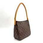 Louis Vuitton Looping MM Monogram Leather Brown Handbag Gold — view 2