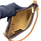 Louis Vuitton Looping MM Monogram Leather Brown Handbag Gold — view 3