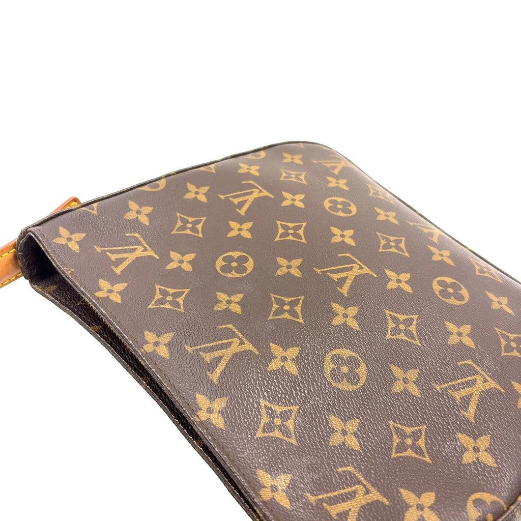 Louis Vuitton Looping MM Monogram Leather Brown Handbag Gold — view 8
