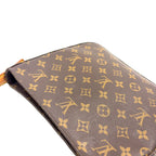Louis Vuitton Looping MM Monogram Leather Brown Handbag Gold — view 8