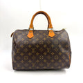 Louis Vuitton Speedy 30 Monogram Leather Brown Handbag Gold