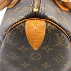 Louis Vuitton Speedy 30 Monogram Leather Brown Handbag Gold — view 4