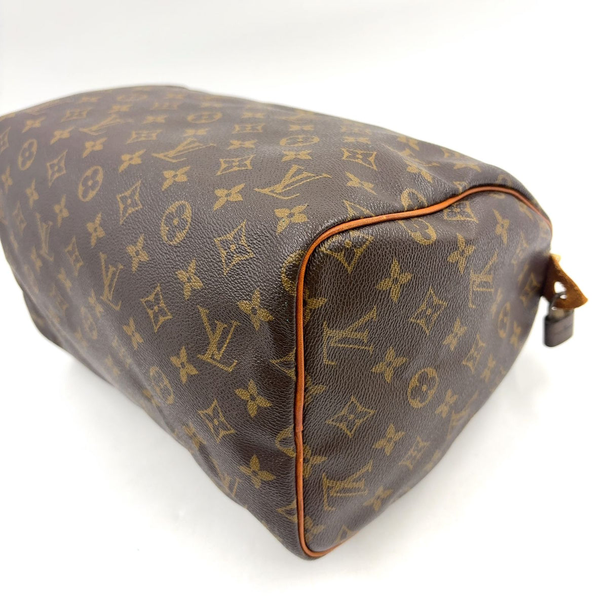 Louis Vuitton Speedy 30 Monogram Leather Brown Handbag Gold — view 8