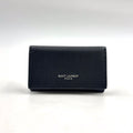 Saint Laurent Paris Leather Black Key Case Silver Key Holder