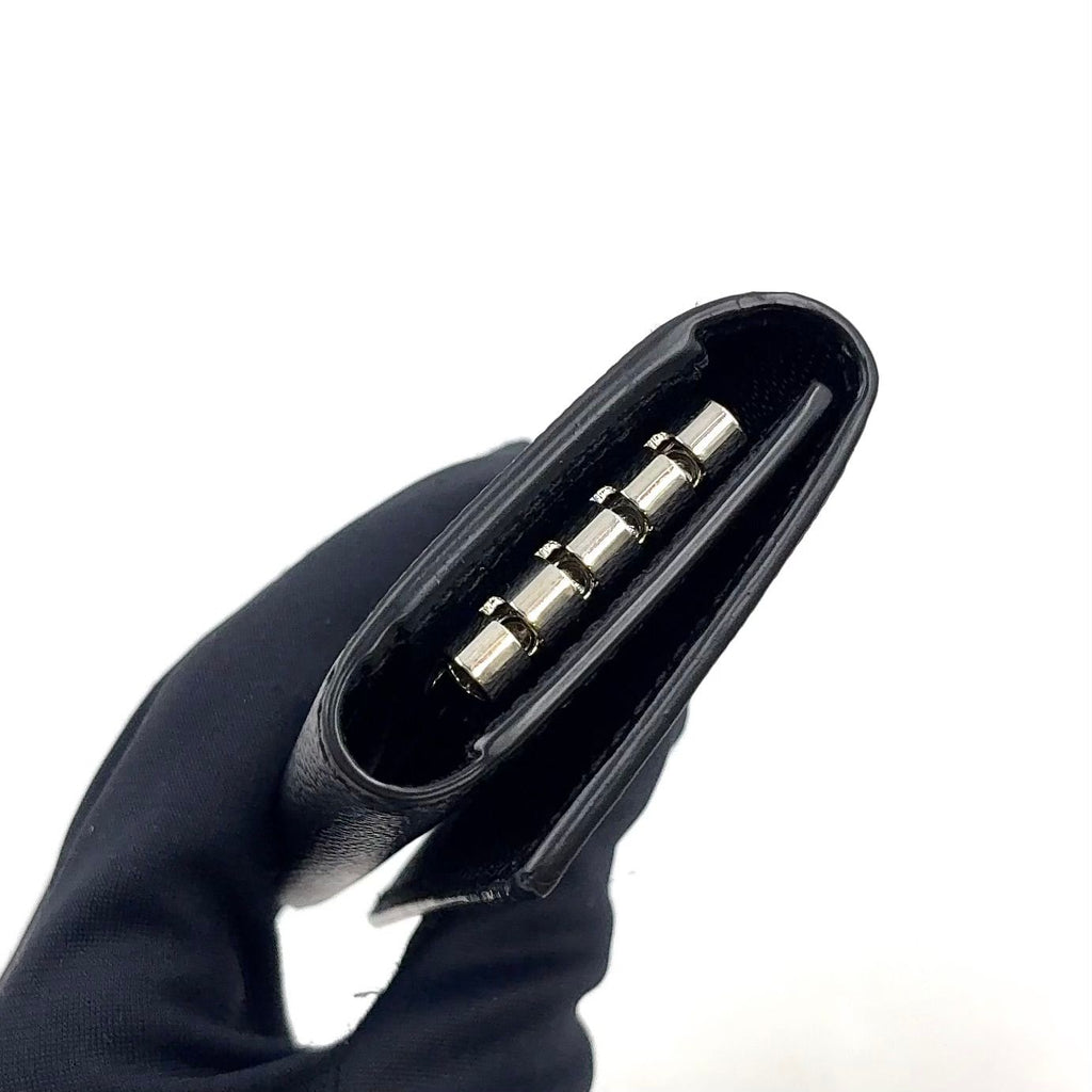 Saint Laurent Paris Leather Black Key Case Silver Key Holder — view 5