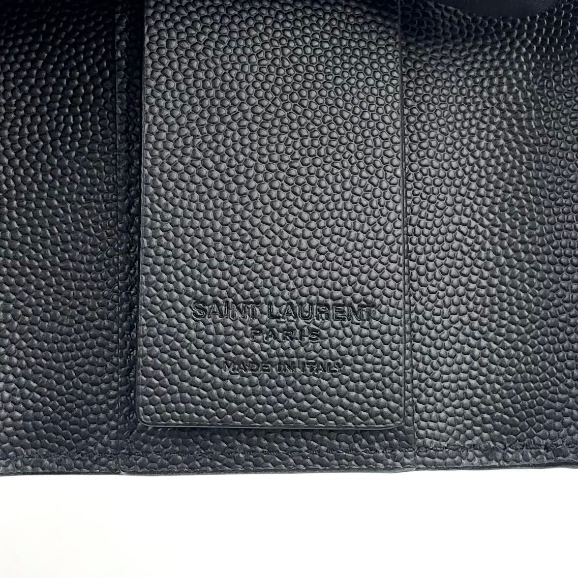 Saint Laurent Paris Leather Black Key Case Silver Key Holder — view 4