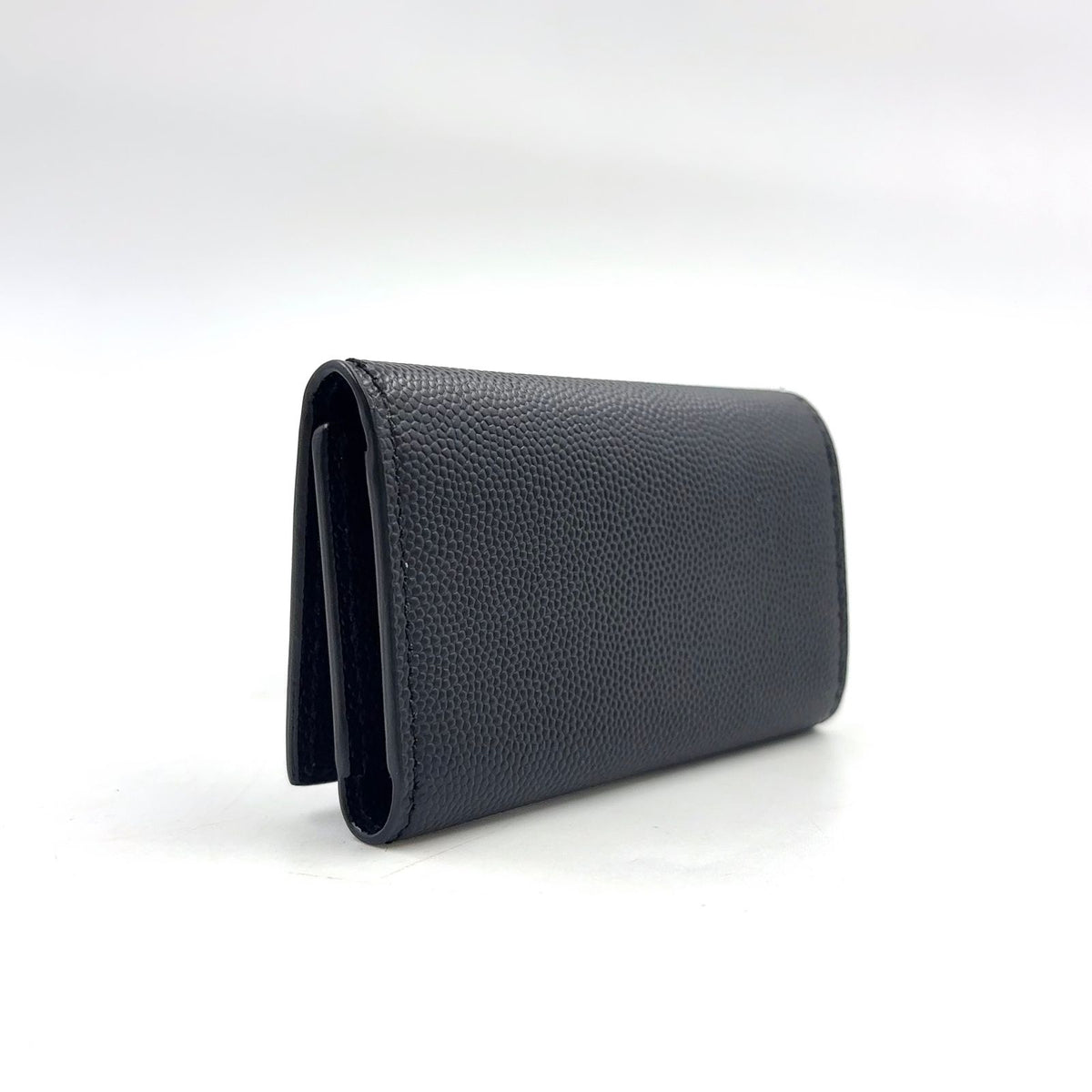 Saint Laurent Paris Leather Black Key Case Silver Key Holder — view 2