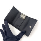Saint Laurent Paris Leather Black Key Case Silver Key Holder — view 3