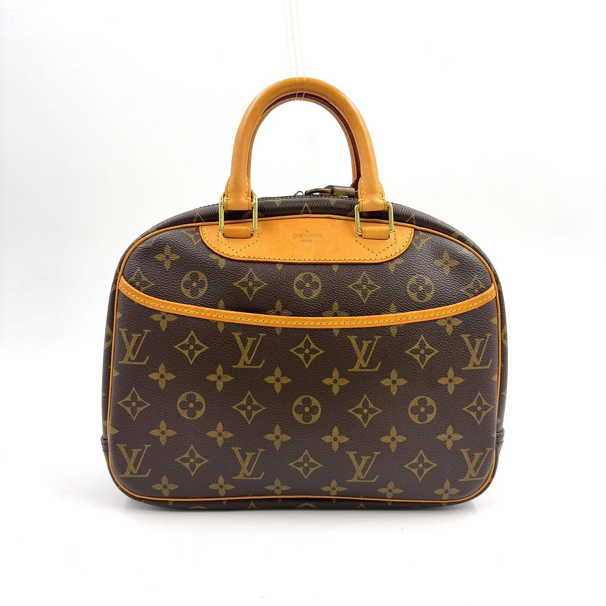 Louis Vuitton Monogram Leather Brown Handbag Gold
