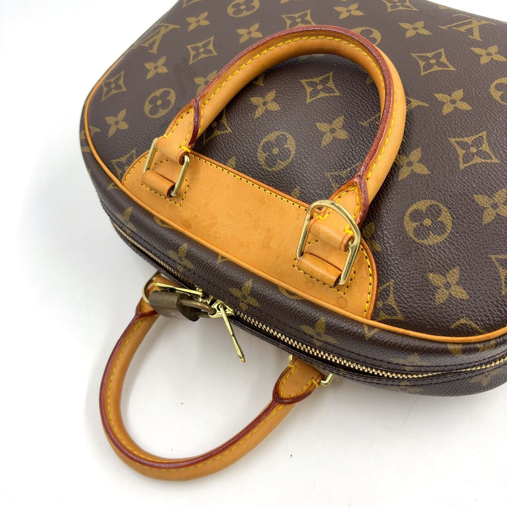 Louis Vuitton Monogram Leather Brown Handbag Gold — view 7