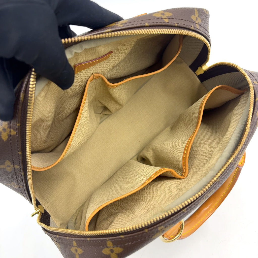 Louis Vuitton Monogram Leather Brown Handbag Gold — view 3
