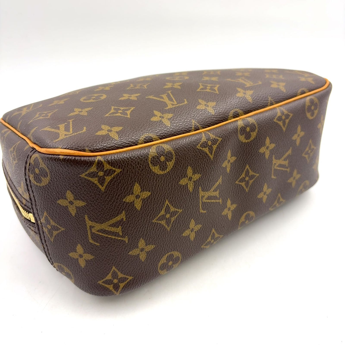 Louis Vuitton Monogram Leather Brown Handbag Gold — view 8