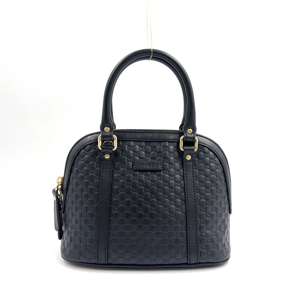 Gucci Micro Guccissima Shoulder Bag Leather Black Gold