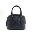 Gucci Micro Guccissima Shoulder Bag Leather Black Gold