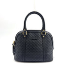Gucci Micro Guccissima Shoulder Bag Leather Black Gold
