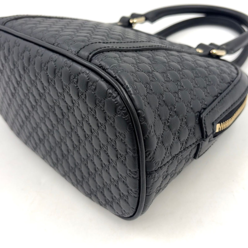 Gucci Micro Guccissima Shoulder Bag Leather Black Gold — view 7