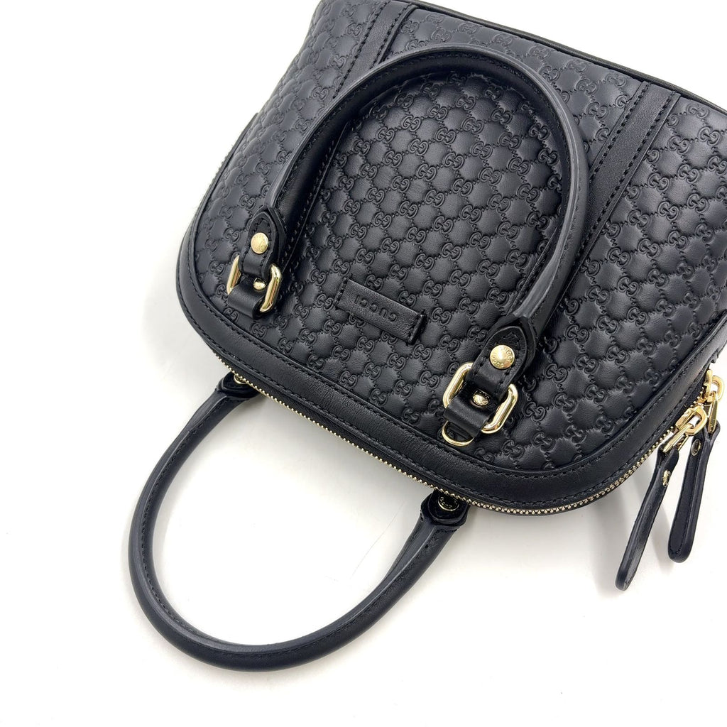 Gucci Micro Guccissima Shoulder Bag Leather Black Gold — view 6