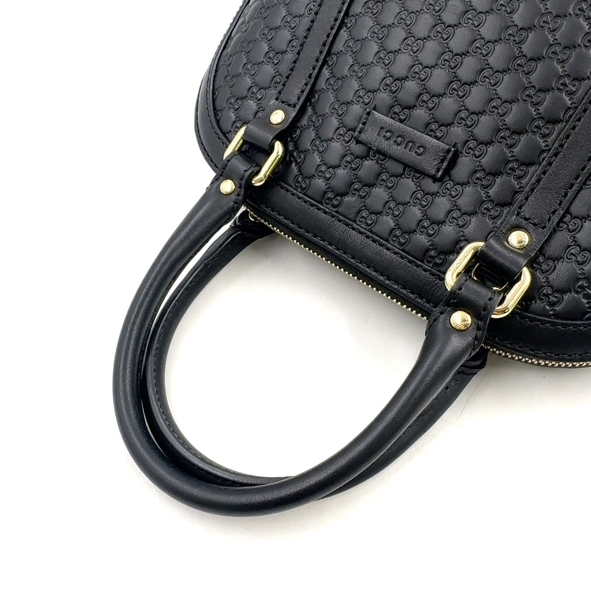Gucci Micro Guccissima Shoulder Bag Leather Black Gold — view 5