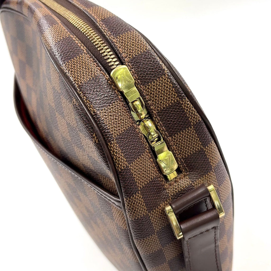 Louis Vuitton Ipanema GM Damier Ebene Leather Brown Shoulder Bag Gold — view 8