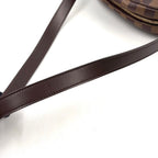 Louis Vuitton Ipanema GM Damier Ebene Leather Brown Shoulder Bag Gold — view 5