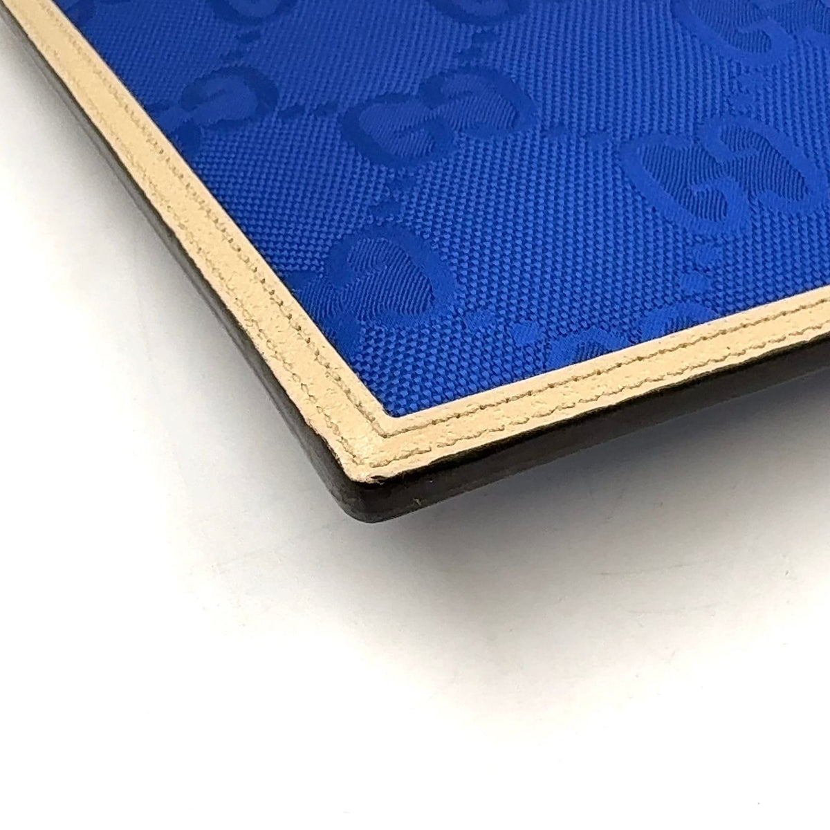 Gucci Off the Grid GG Pattern Leather Nylon Ivory Blue Clutch Silver — view 6