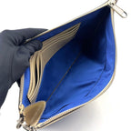 Gucci Off the Grid GG Pattern Leather Nylon Ivory Blue Clutch Silver — view 3