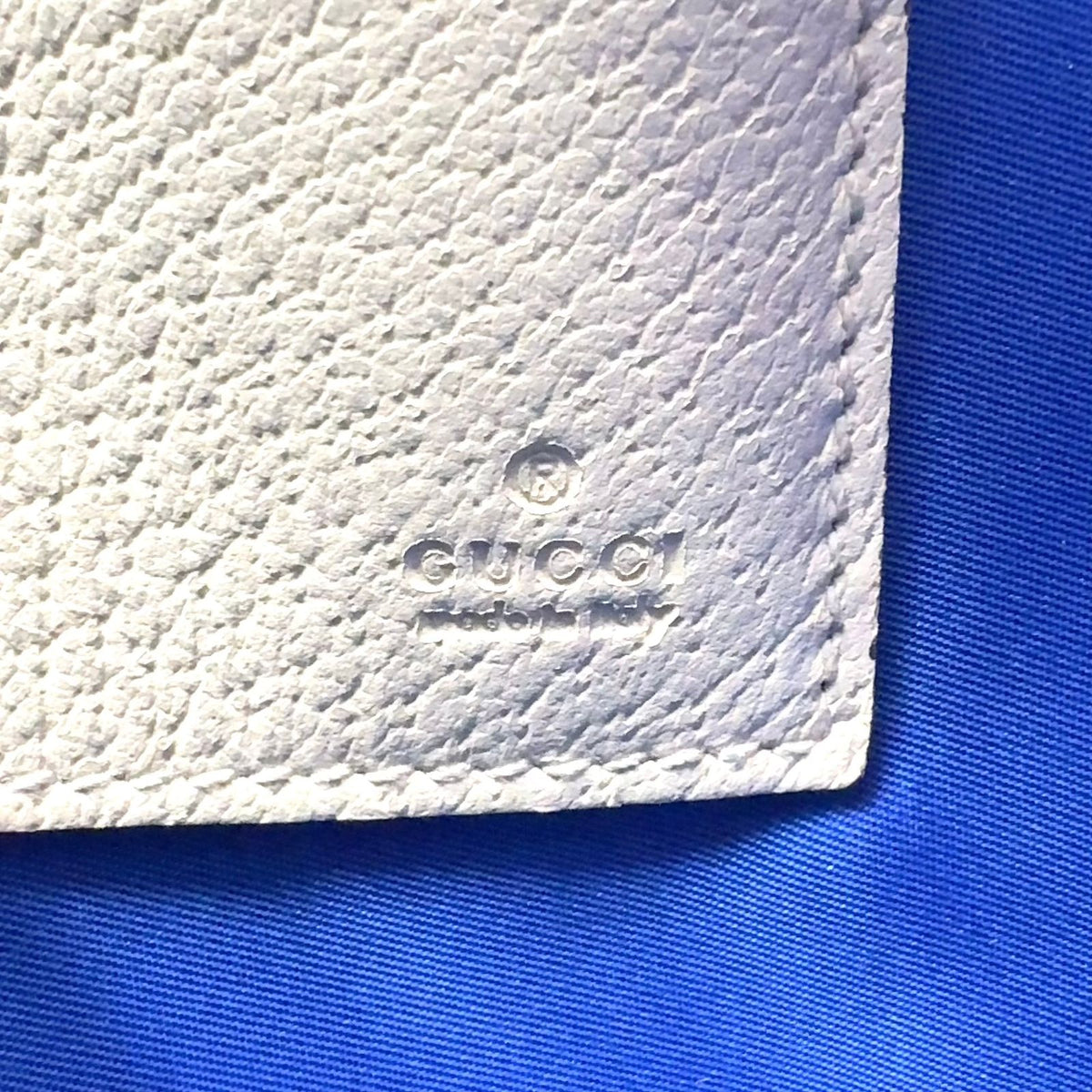 Gucci Off the Grid GG Pattern Leather Nylon Ivory Blue Clutch Silver — view 4