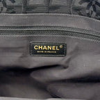 Chanel New Travel Line MM Leather Nylon Black Tote Bag Gold — view 4