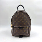 Louis Vuitton Palm Springs PM Monogram Leather Brown Black Backpack Gold