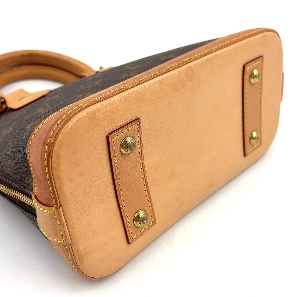 Louis Vuitton Alma BB Monogram Leather Brown Handbag Gold — view 7