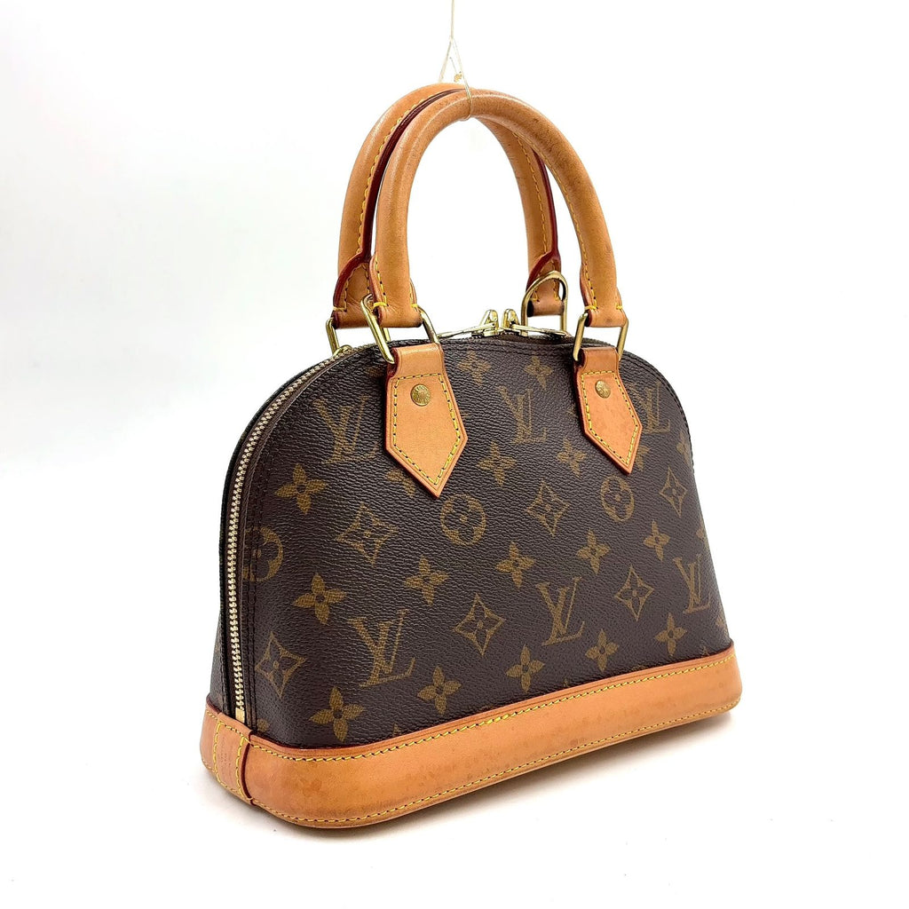 Louis Vuitton Alma BB Monogram Leather Brown Handbag Gold — view 2