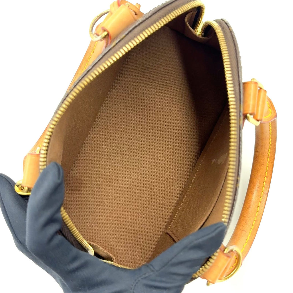 Louis Vuitton Alma BB Monogram Leather Brown Handbag Gold — view 3