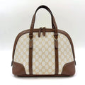 Gucci Nice Micro Guccissima Leather Canvas Dark Brown Beige Handbag Gold
