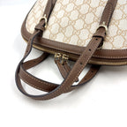Gucci Nice Micro Guccissima Leather Canvas Dark Brown Beige Handbag Gold — view 5