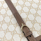 Gucci Nice Micro Guccissima Leather Canvas Dark Brown Beige Handbag Gold — view 6