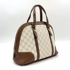 Gucci Nice Micro Guccissima Leather Canvas Dark Brown Beige Handbag Gold — view 2