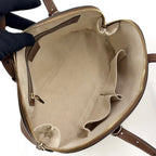 Gucci Nice Micro Guccissima Leather Canvas Dark Brown Beige Handbag Gold — view 3