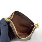 Louis Vuitton Mini Pochette Accessoires Illustre Brown Handbag Gold — view 8