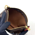 Louis Vuitton Mini Pochette Accessoires Illustre Brown Handbag Gold — view 7