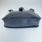 Loewe Anagram Navy Gold Leather Lizard Hobo Shoulder Bag — view 3