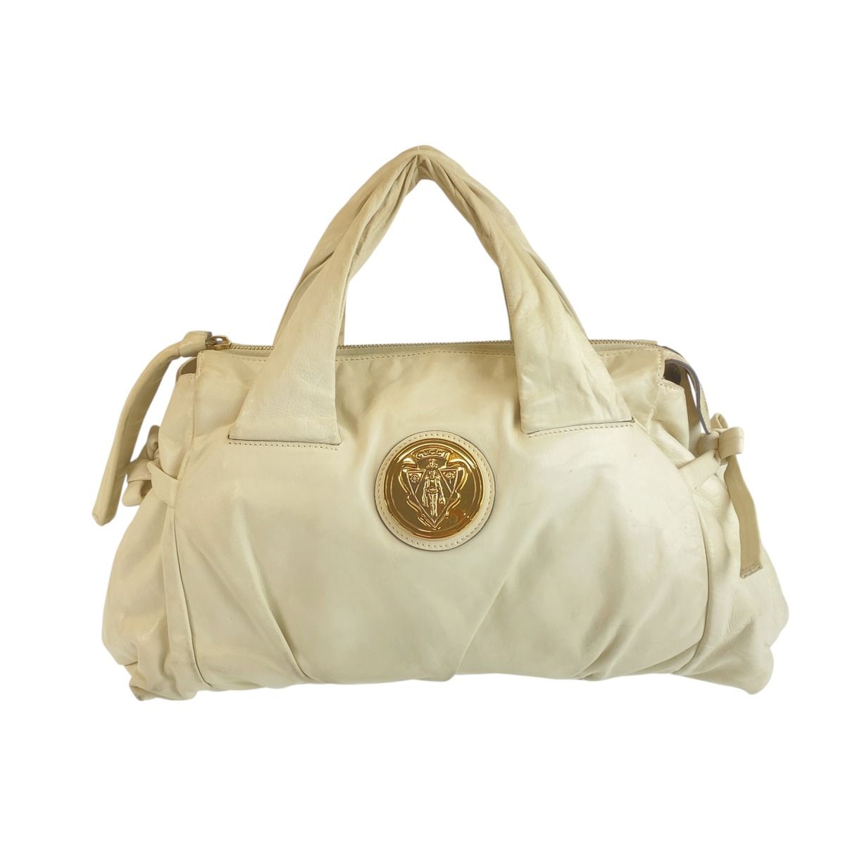 Gucci Hysteria White Cream Gold Leather Mini Boston Bag