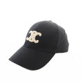 Celine Triomphe Baseball Cap Hat Logo Embroidery M Black